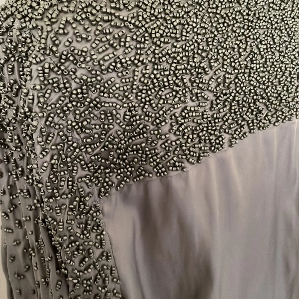 Elizabeth and James Beaded Silver/Gray Blouse - Picture 9 of 12